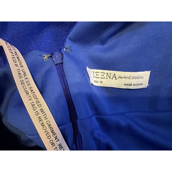 Mac Duggal Long Formal V Front Back Gown Dress 14 Royal Blue NWT $398 - Picture 9 of 14